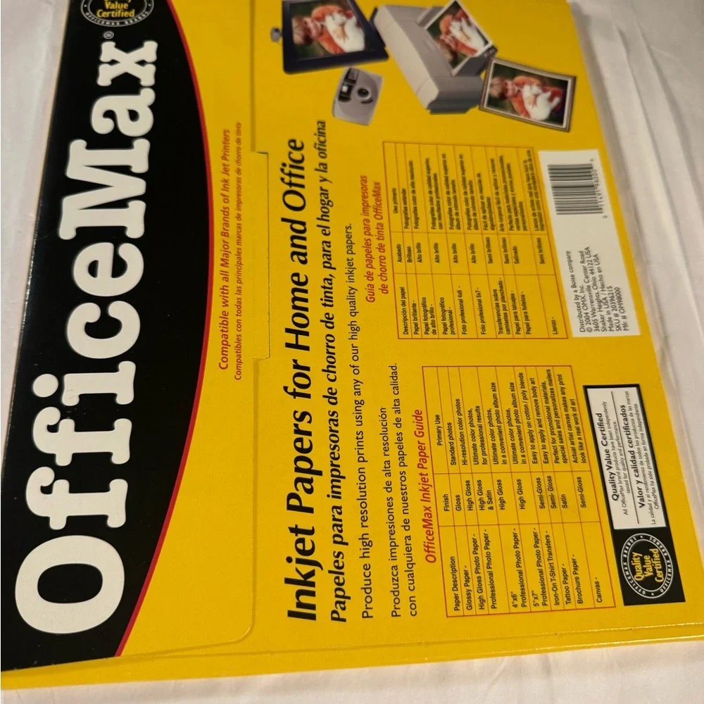 Open package OfficeMax brand Iron-On T-Shirt Transfers designed inkjet printers
